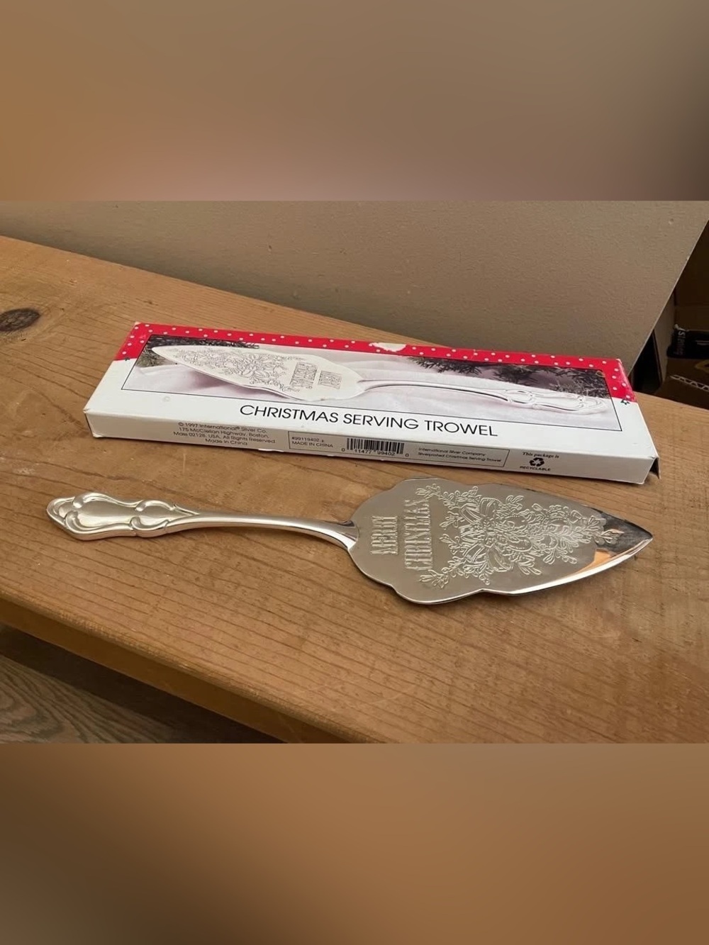 Vintage 1977 International Silver Christmas Cake Server – Silverplate 11.5"